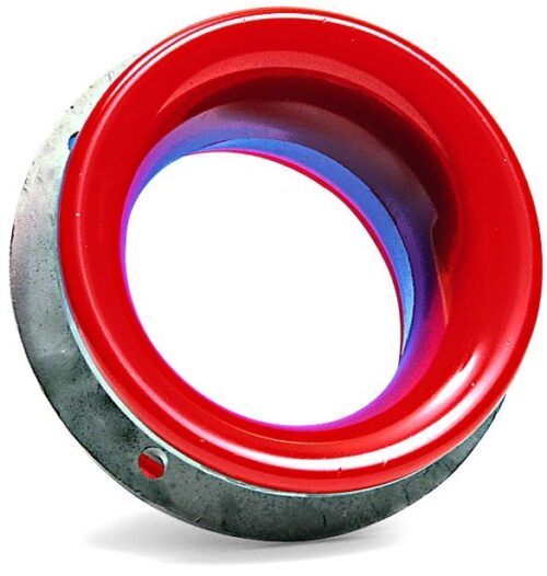 Aluminiumring med invändig beläggning av polyuretan. Detalj i pumphuset monterad i en centrifugalpump. Polyuretanbeläggningen är till som skydd mot slitande partiklar i den passerande vätskan.